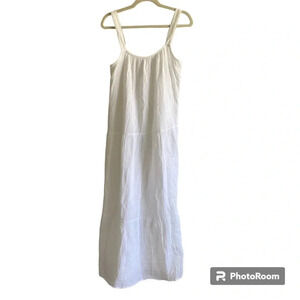 BB Dakota STEVE  Madden White Cotton Gauze Tiered Maxi Dress Size M